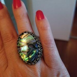 Abalone shell ring